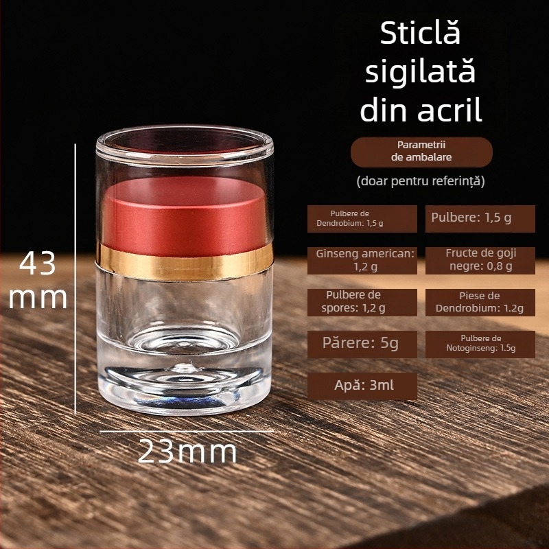Sticluță transparentă din acrilic, plastic de calitate alimentară, pentru capsule Cordyceps, capacitate 3ml/6ml/13ml/30ml, logo personalizabil