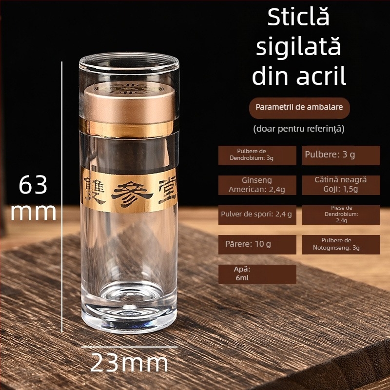 Sticluță transparentă din acrilic, plastic de calitate alimentară, pentru capsule Cordyceps, capacitate 3ml/6ml/13ml/30ml, logo personalizabil