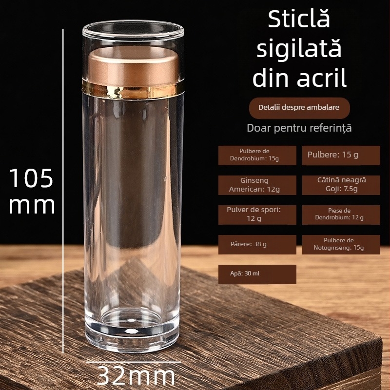 Sticluță transparentă din acrilic, plastic de calitate alimentară, pentru capsule Cordyceps, capacitate 3ml/6ml/13ml/30ml, logo personalizabil