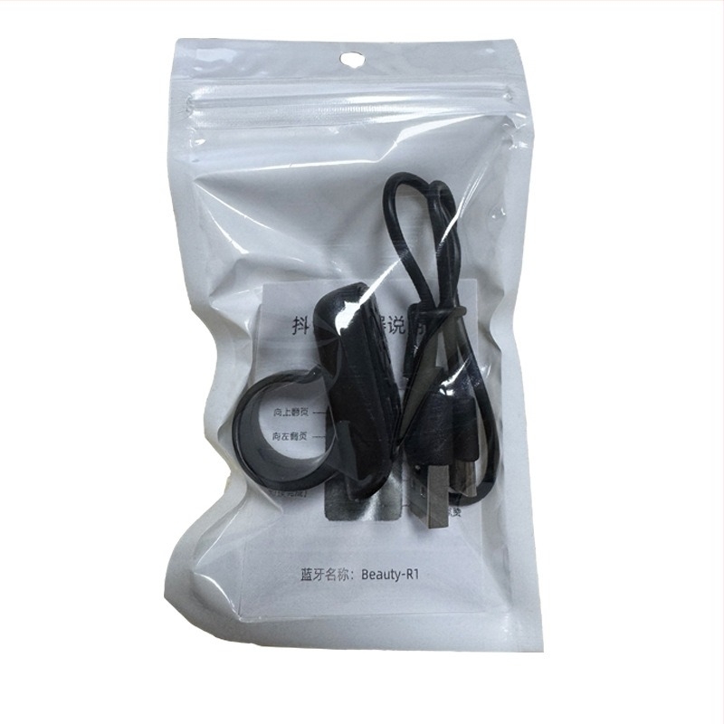 Inel Bluetooth telecomandă pentru tablete și telefoane, declanșator de cameră, instrument pentru selfie, derulare pagini, DY11, 200 mAh, USB-C, rază wireless 10–15 m, purtabil