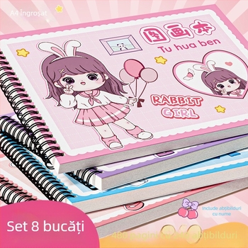 Carnet de desen cu spirală, hârtie groasă, rezistent la pătrunderea cernelei, 30 pagini