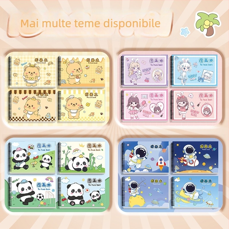 Carnet de desen cu spirală, hârtie groasă, rezistent la pătrunderea cernelei, 30 pagini