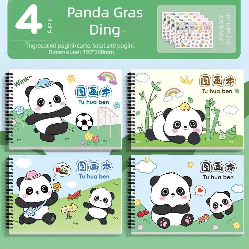 Carnet de desen cu spirală, hârtie groasă, rezistent la pătrunderea cernelei, 30 pagini