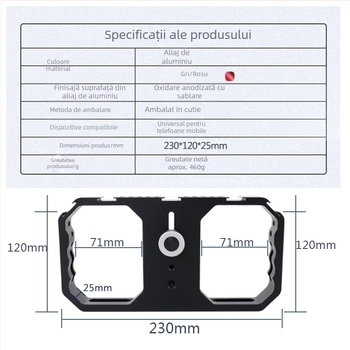 Cage metal pentru telefon pentru vlogging și fotografie, model Phone Cage, aliaj de aluminiu, suport pentru personalizare, sursă de export transfrontalier exclusivă