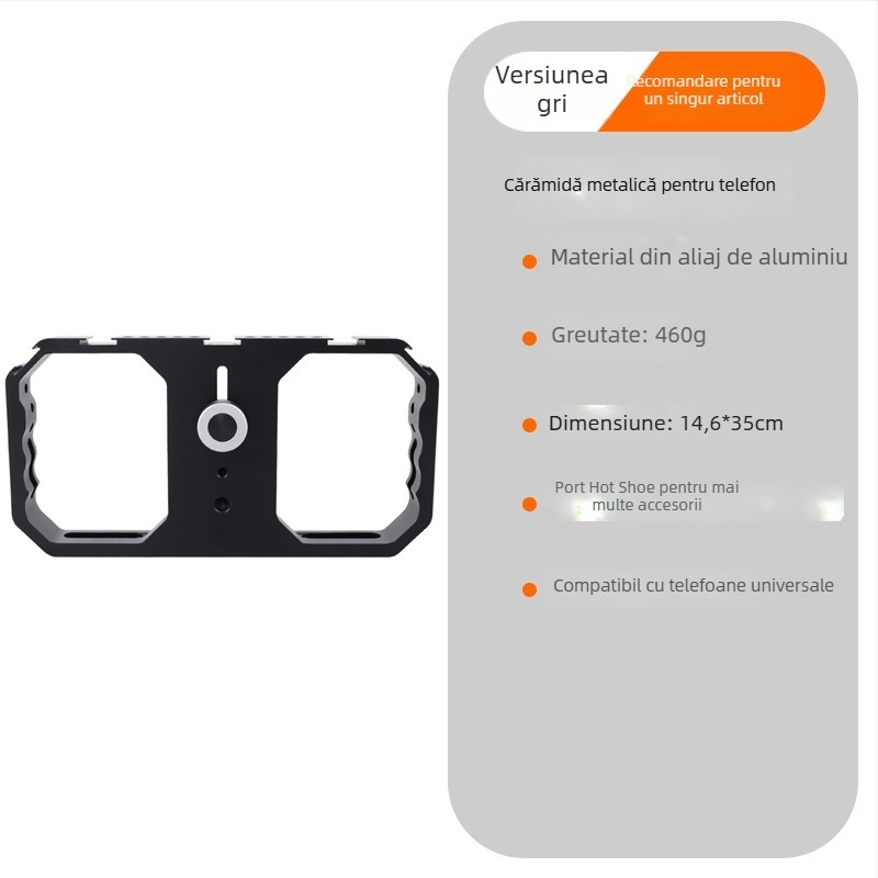 Cage metal pentru telefon pentru vlogging și fotografie, model Phone Cage, aliaj de aluminiu, suport pentru personalizare, sursă de export transfrontalier exclusivă