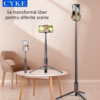 Cyke trepied Bluetooth pentru selfie, extins, suport compact pentru podea și birou pentru telefon NCC (Material: aliaj de aluminiu + ABS + PC; Bluetooth: Da; Telecomandă: Inclusă; Personalizare: Acceptată)
