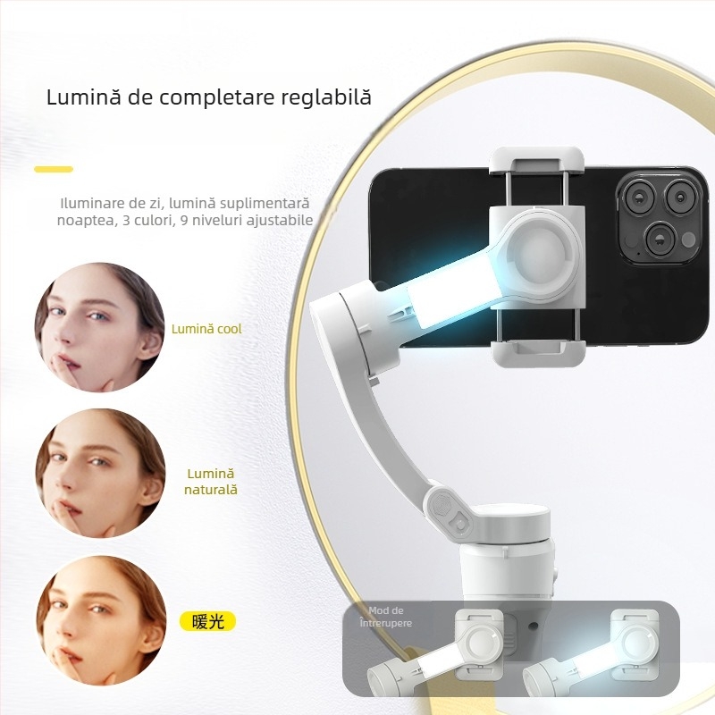 Stabilizator portabil pentru telefon cu trei axe, urmărire facială, Bluetooth, telecomandă, model M01
