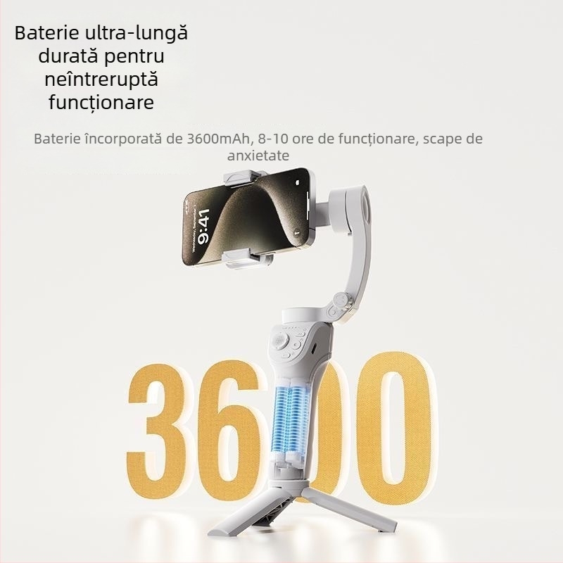Stabilizator portabil pentru telefon cu trei axe, urmărire facială, Bluetooth, telecomandă, model M01