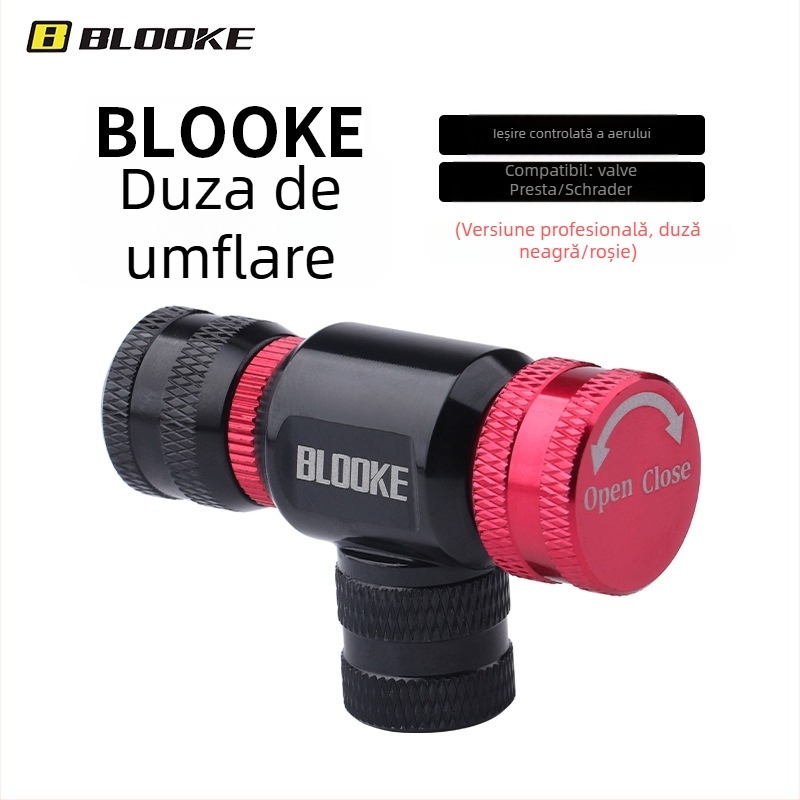 Blooke recipient CO2 pentru biciclete de munte și oraș — aliaj de aluminiu, recipient portabil pentru umflare pneuri, valvă CO2