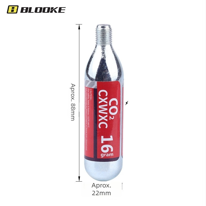 Blooke recipient CO2 pentru biciclete de munte și oraș — aliaj de aluminiu, recipient portabil pentru umflare pneuri, valvă CO2