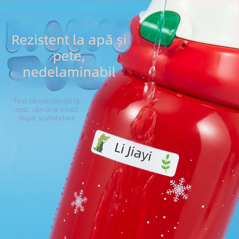 Etichete cu nume pentru grădiniță și școala primară, design cartoon, etichete transparente autoadezive, impermeabile, etichete scrise de mână, dimensiune 11x46 mm