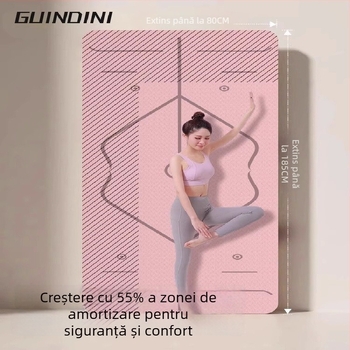 Covoraș de yoga din TPE, antiderapant, cu design lărgit și îngroșat, 6–12 mm, ecologic