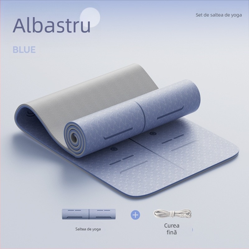 Covoraș de yoga din TPE, antiderapant, cu design lărgit și îngroșat, 6–12 mm, ecologic