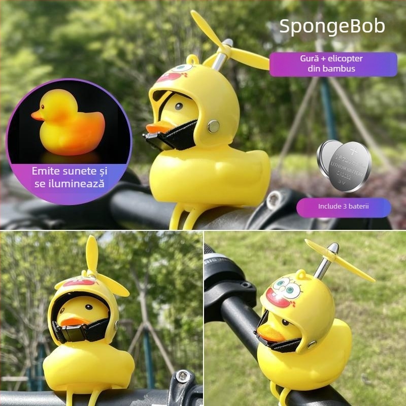 Clopoțel pentru bicicletă cu decor de rață, din plastic, brand Senowoiry/ji rui, model Little Yellow Duck Decoration