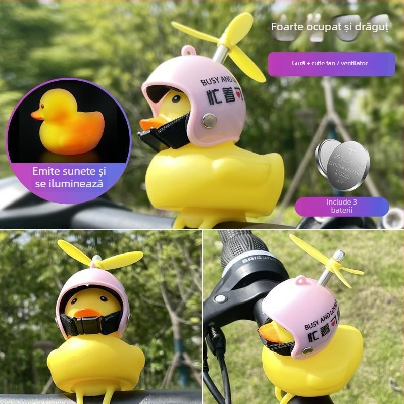 Clopoțel pentru bicicletă cu decor de rață, din plastic, brand Senowoiry/ji rui, model Little Yellow Duck Decoration