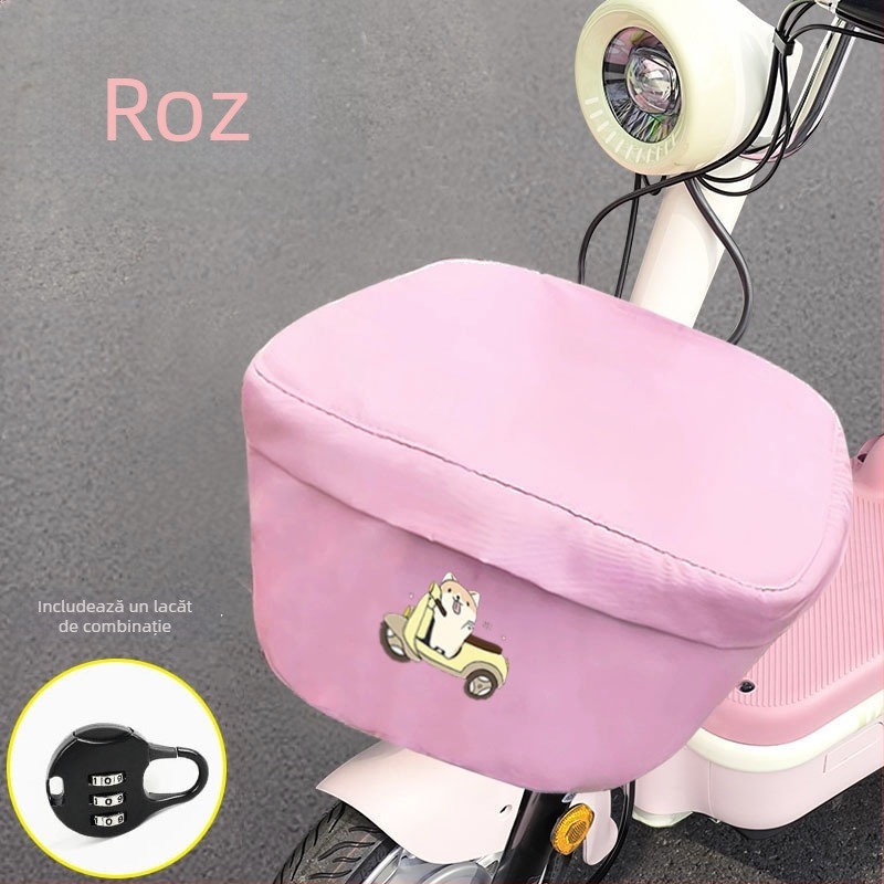 Husă pentru coșul bicicletei electrice — piele microfibră, protecție universală împotriva prafului și a soarelui