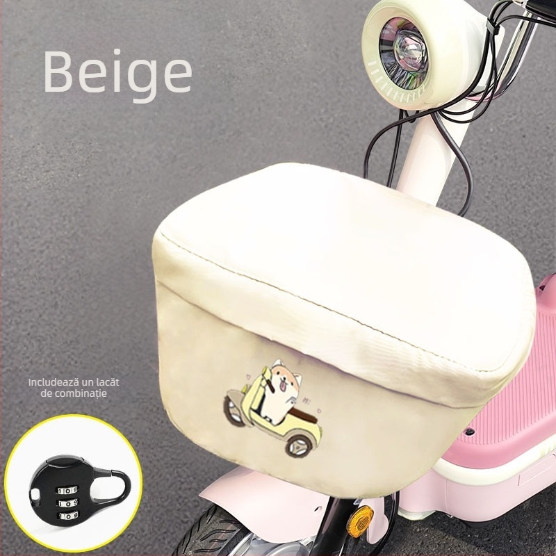 Husă pentru coșul bicicletei electrice — piele microfibră, protecție universală împotriva prafului și a soarelui