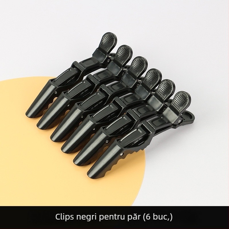 Clipuri de păr aligator, priză fără urme, clipsuri laterale pentru stilizare, clipsuri pentru breton stratificat, 6 buc.