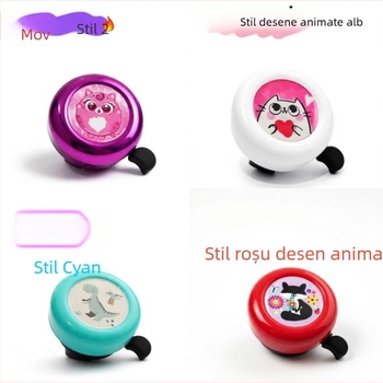 Clopoțel pentru bicicletă pentru copii, model Red Heart Cartoon, brand Green Riding Morning Star, material plastic, diametru 54 mm, număr de produs 11A-54.