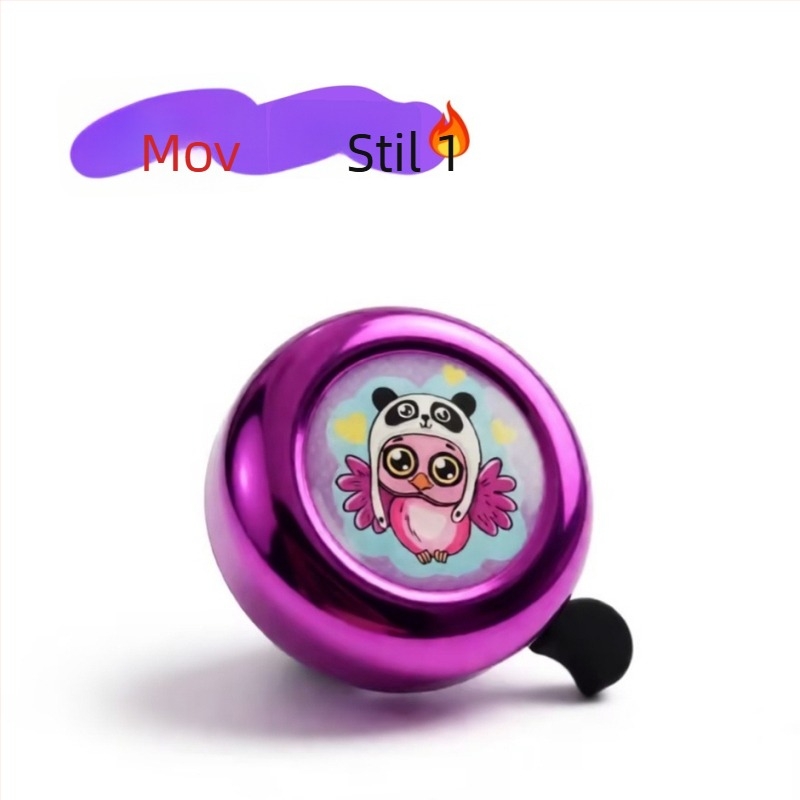 Clopoțel pentru bicicletă pentru copii, model Red Heart Cartoon, brand Green Riding Morning Star, material plastic, diametru 54 mm, număr de produs 11A-54.