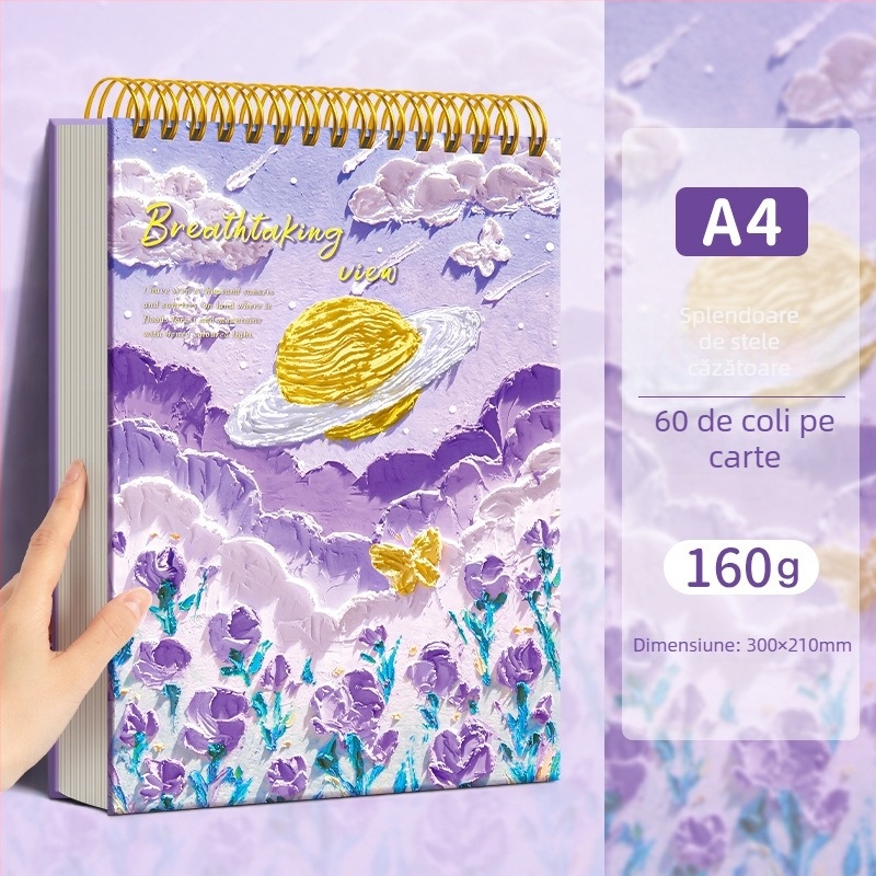 Caiet de schițe pentru pictură în ulei Four Seasons, model Sjnh-oil painting sketchbook, seria Oil painting sketchbook, 80 de coli, hârtie 80 g/m²