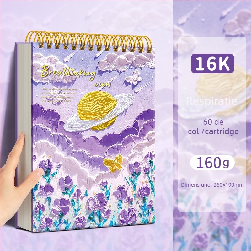 Caiet de schițe pentru pictură în ulei Four Seasons, model Sjnh-oil painting sketchbook, seria Oil painting sketchbook, 80 de coli, hârtie 80 g/m²