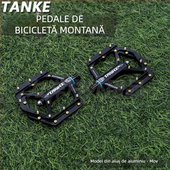 Pedala TANKE pentru bicicletă, Nylon/aluminiu, prelucrat CNC, rulment DU, ax pedalier
