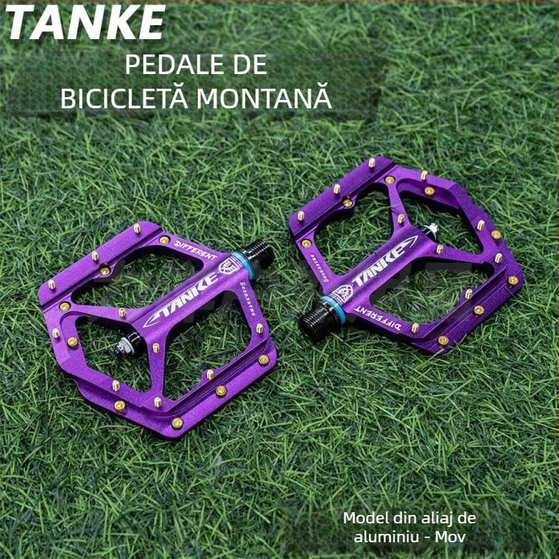 Pedala TANKE pentru bicicletă, Nylon/aluminiu, prelucrat CNC, rulment DU, ax pedalier