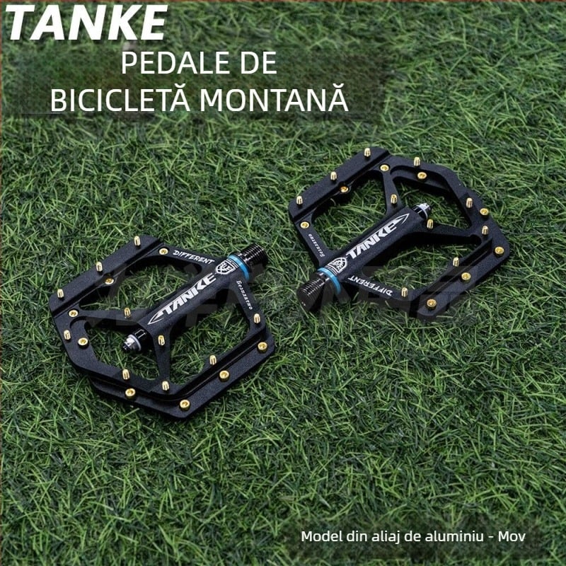 Pedala TANKE pentru bicicletă, Nylon/aluminiu, prelucrat CNC, rulment DU, ax pedalier