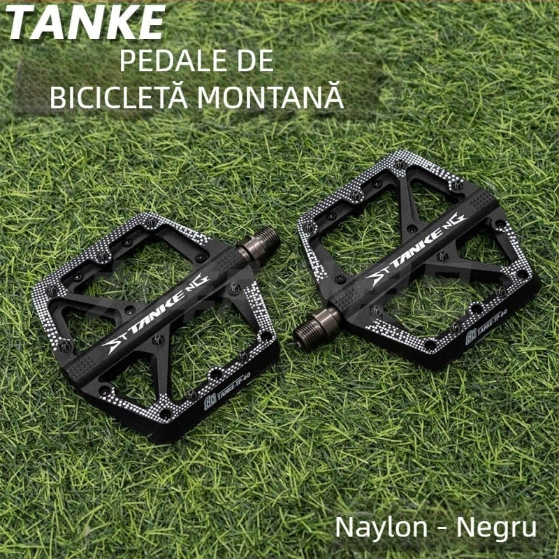 Pedala TANKE pentru bicicletă, Nylon/aluminiu, prelucrat CNC, rulment DU, ax pedalier