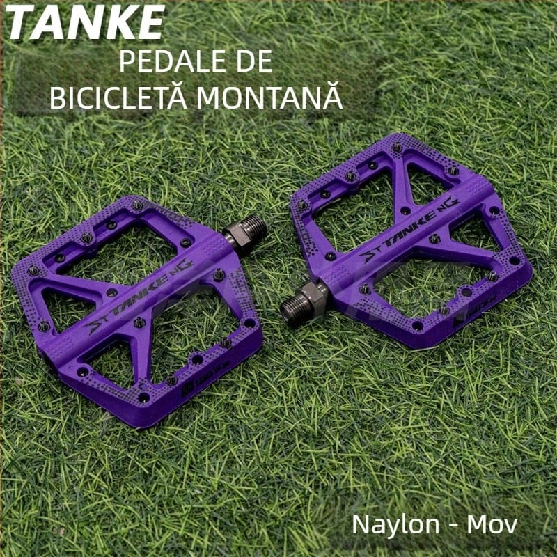 Pedala TANKE pentru bicicletă, Nylon/aluminiu, prelucrat CNC, rulment DU, ax pedalier