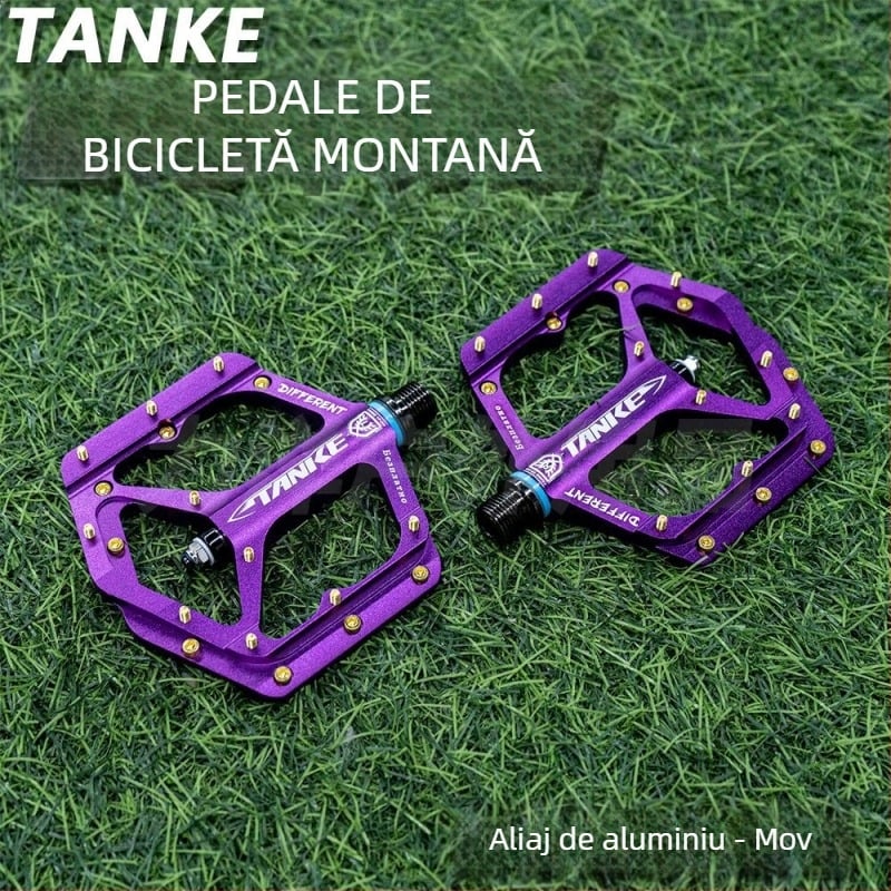 Pedala TANKE pentru bicicletă, Nylon/aluminiu, prelucrat CNC, rulment DU, ax pedalier