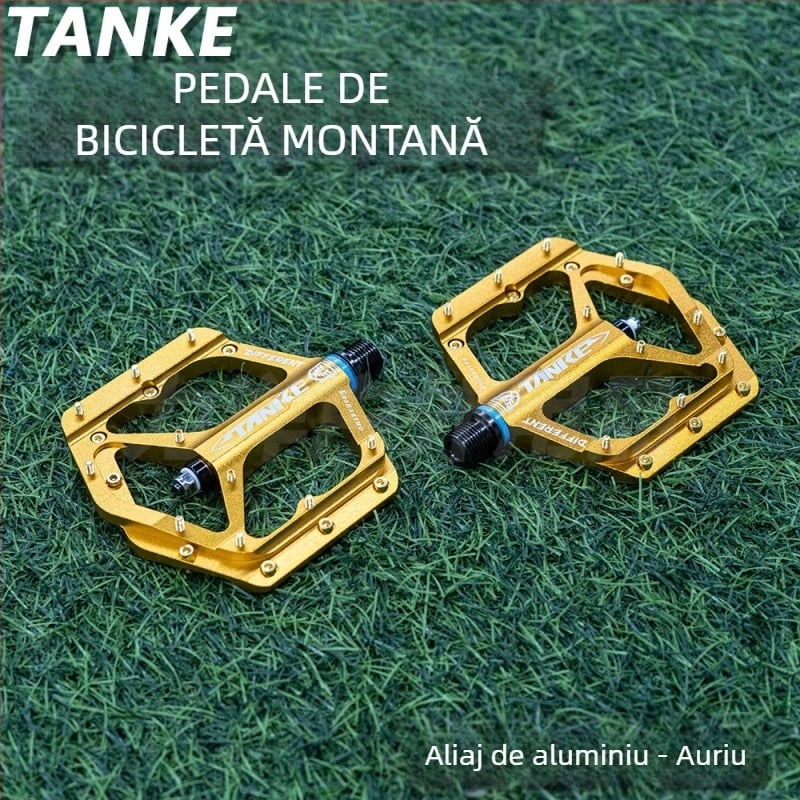 Pedala TANKE pentru bicicletă, Nylon/aluminiu, prelucrat CNC, rulment DU, ax pedalier