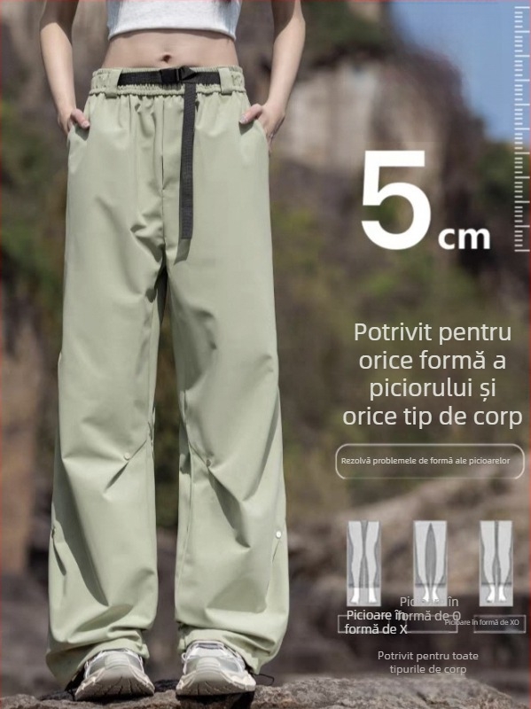 Pantaloni de drumeție unisex din softshell, uscare rapidă, primăvară-toamnă – rezistenți la vânt, talie elastică cu curea, croială dreaptă, pentru activități în aer liber, trei funcții de protecție