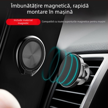 Can suport magnetic pentru telefon cu inel metalic, aliaj de zinc, universal, rotire la 360°, compatibil cu Apple, Huawei, Xiaomi, Vivo, Oppo, personalizare logo disponibil