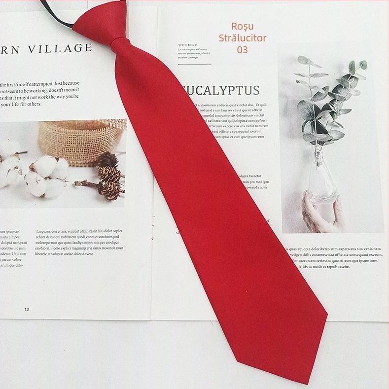 Cravată de damă cu fermoar — finisaj satin, stil săgeată, design cu fermoar, fibre poliesterice, căptușeală poliesterică