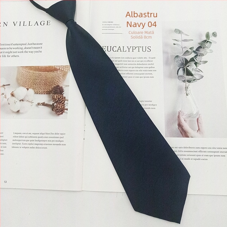 Cravată de damă cu fermoar — finisaj satin, stil săgeată, design cu fermoar, fibre poliesterice, căptușeală poliesterică