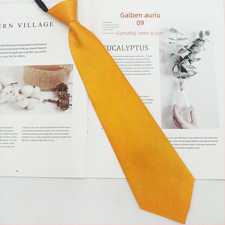 Cravată de damă cu fermoar — finisaj satin, stil săgeată, design cu fermoar, fibre poliesterice, căptușeală poliesterică