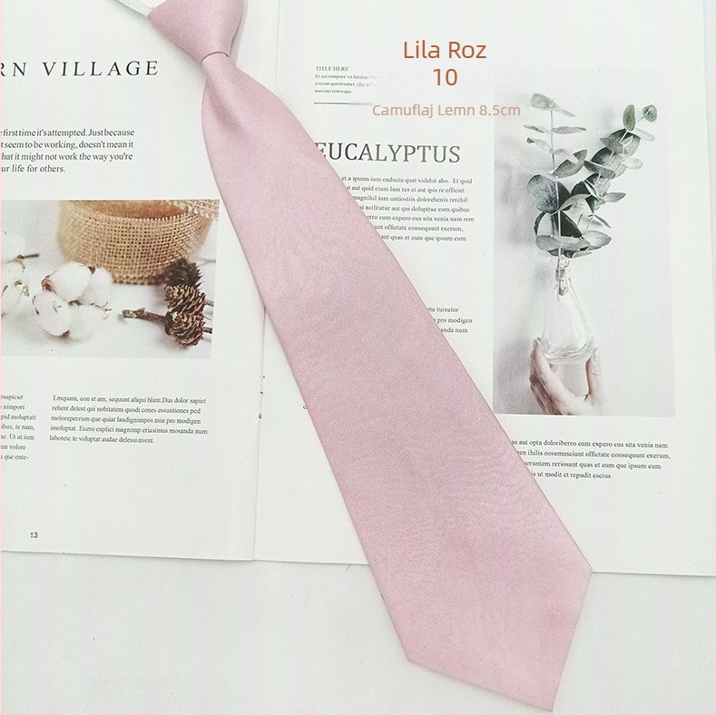 Cravată de damă cu fermoar — finisaj satin, stil săgeată, design cu fermoar, fibre poliesterice, căptușeală poliesterică