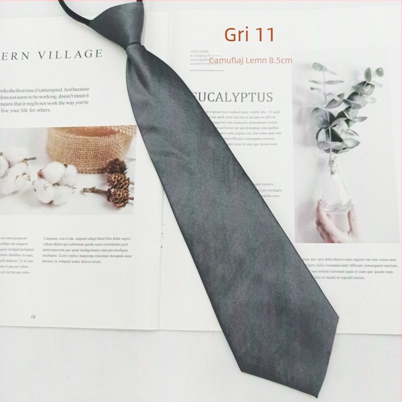 Cravată de damă cu fermoar — finisaj satin, stil săgeată, design cu fermoar, fibre poliesterice, căptușeală poliesterică