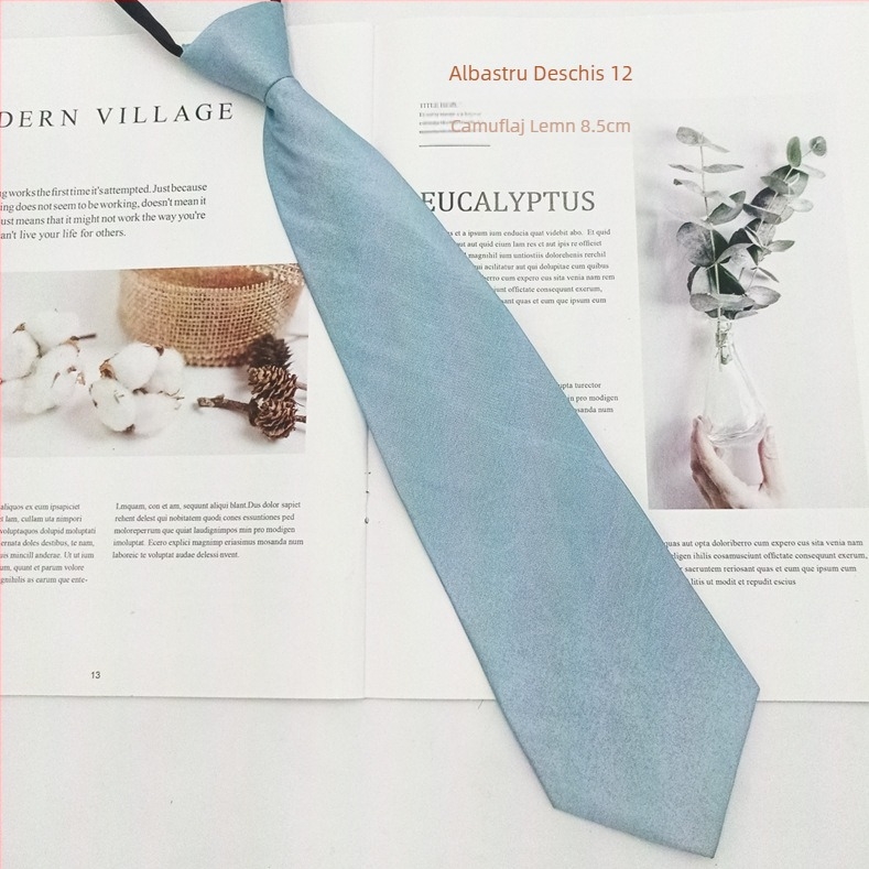 Cravată de damă cu fermoar — finisaj satin, stil săgeată, design cu fermoar, fibre poliesterice, căptușeală poliesterică