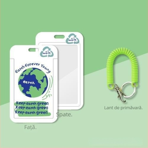 Port-ecuson din plastic, cu orientare orizontală, pentru doctori și asistente, cu sfoară retractabilă și cataramă pentru gât