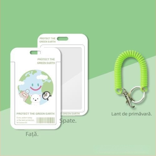 Port-ecuson din plastic, cu orientare orizontală, pentru doctori și asistente, cu sfoară retractabilă și cataramă pentru gât