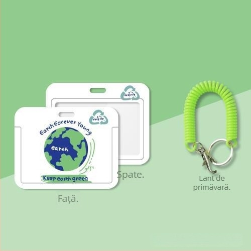 Port-ecuson din plastic, cu orientare orizontală, pentru doctori și asistente, cu sfoară retractabilă și cataramă pentru gât