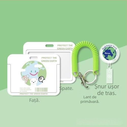 Port-ecuson din plastic, cu orientare orizontală, pentru doctori și asistente, cu sfoară retractabilă și cataramă pentru gât