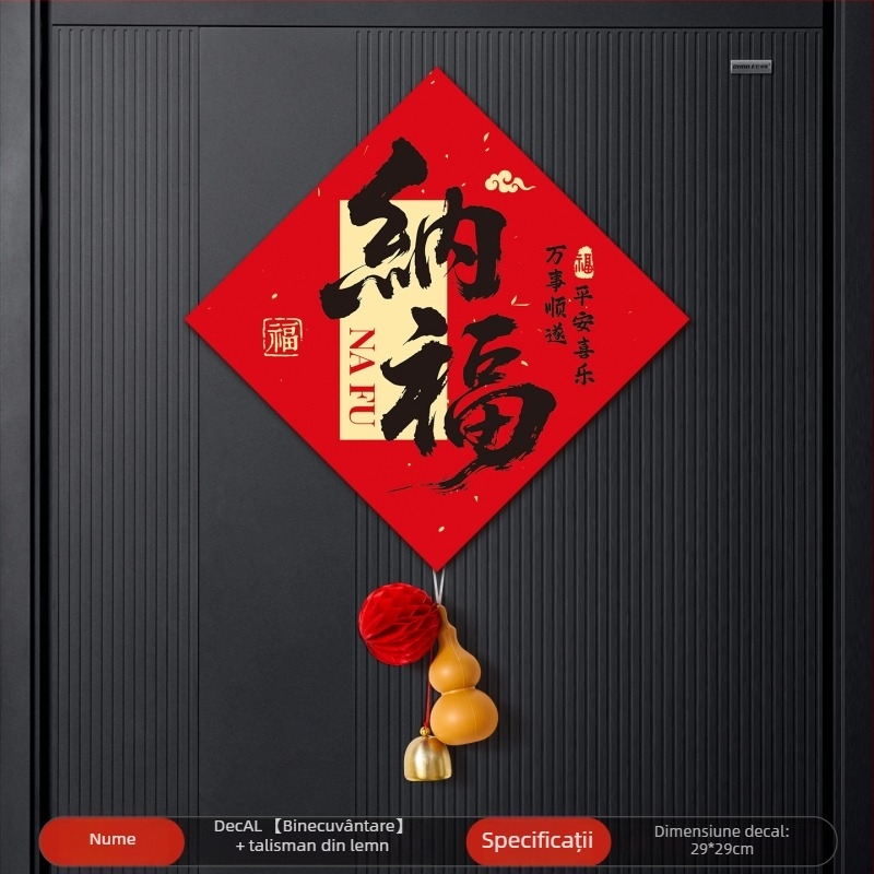 Pandantiv clopot binecuvântare pentru ușă – Anul Calului 2026, decor în stil chinezesc pentru Festivalul de Primăvară; Material: hârtie acoperită; Brand: Yue xiaoyi; Execuție: imprimare; Stil: chinezesc