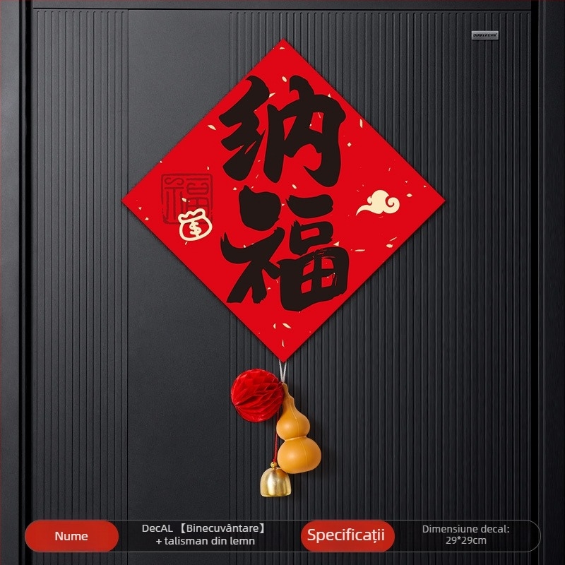Pandantiv clopot binecuvântare pentru ușă – Anul Calului 2026, decor în stil chinezesc pentru Festivalul de Primăvară; Material: hârtie acoperită; Brand: Yue xiaoyi; Execuție: imprimare; Stil: chinezesc