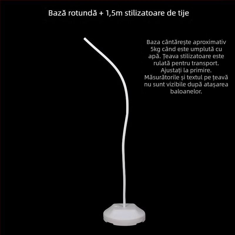 Arc de fundal pentru nuntă, tuburi flexibile din aluminiu-plastic și PVC, tuburi în formă balon neregulate, stâlpi mari cu flori din hârtie