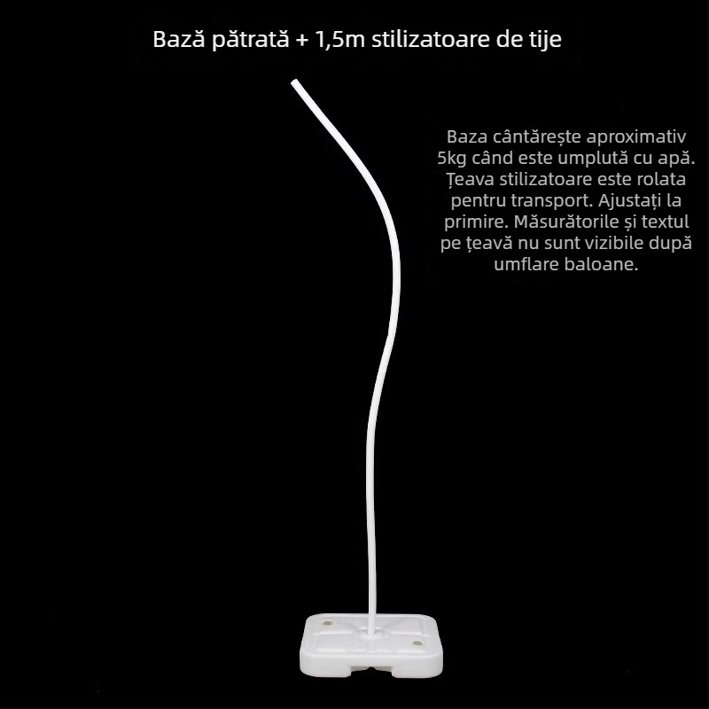 Arc de fundal pentru nuntă, tuburi flexibile din aluminiu-plastic și PVC, tuburi în formă balon neregulate, stâlpi mari cu flori din hârtie