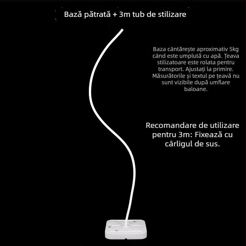 Arc de fundal pentru nuntă, tuburi flexibile din aluminiu-plastic și PVC, tuburi în formă balon neregulate, stâlpi mari cu flori din hârtie